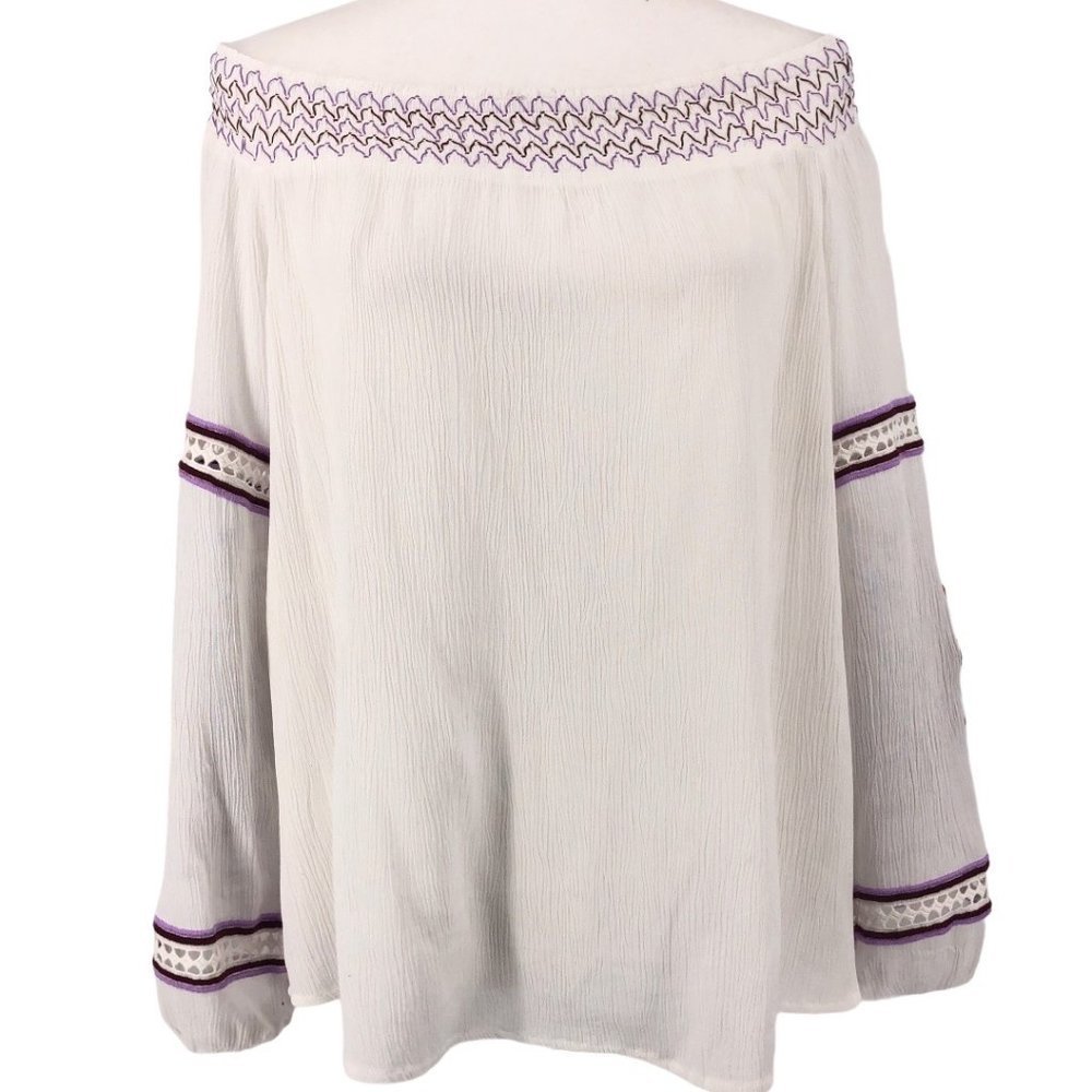 INC Off the Shoulder Embroidered Blouse Size XL